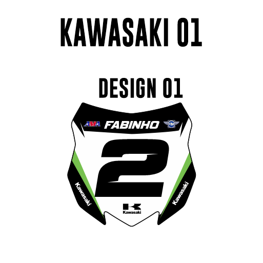 Mini Stickers de plaque - Kawasaki 01