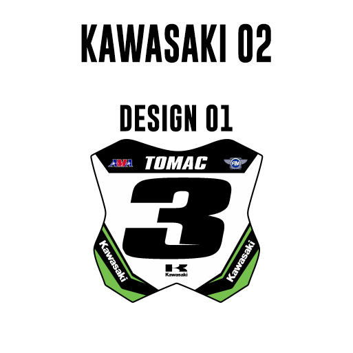 Mini Stickers de plaque - Kawasaki 02