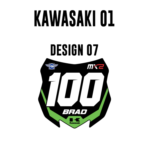 Mini Stickers de plaque - Kawasaki 01