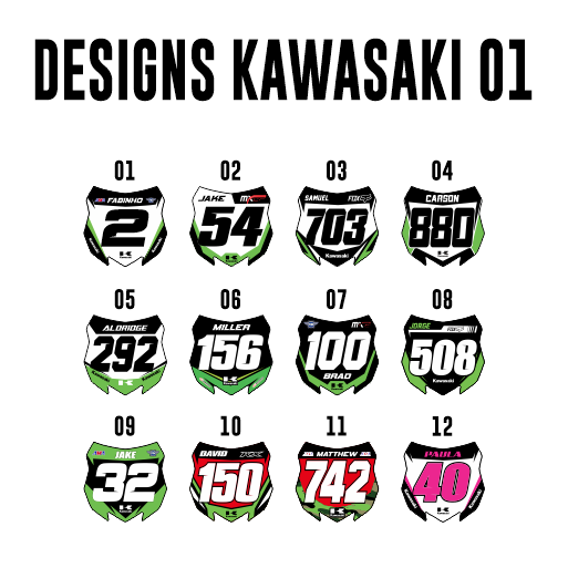 Mini Plate Stickers - Kawasaki 01